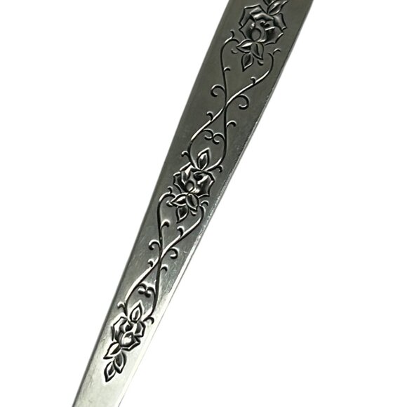 VTG International Stainless Spanish Rose Tablespoon Serving Spoon Flatware 8.25" - Picture 4 of 6